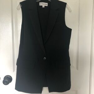 Women's Black Sleeveless Blazer